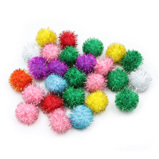 6 Packs: 40 ct. (240 total) Creativity Street® 33mm Glitter Pom Poms